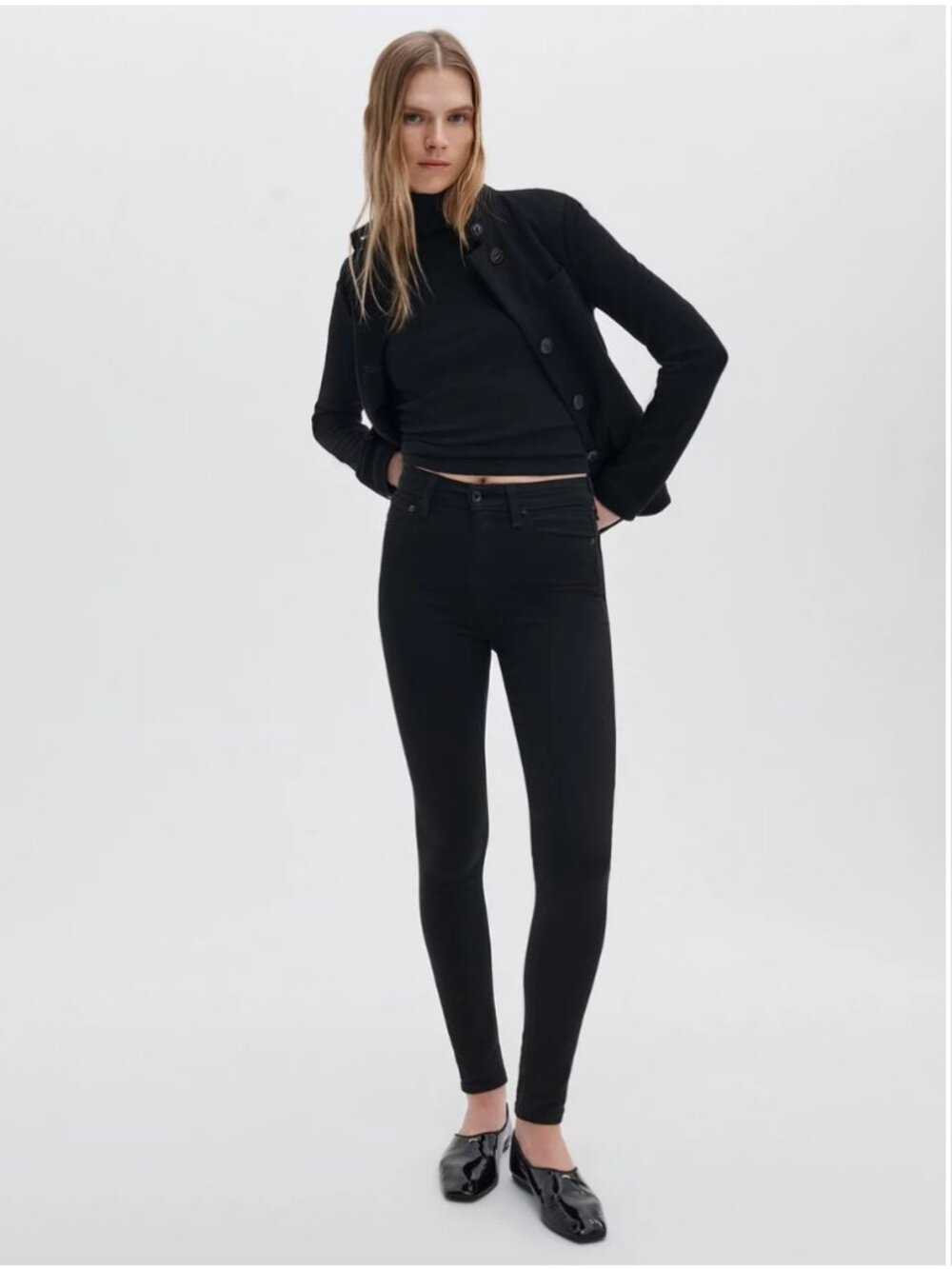 Rag & Bone Nina Skinny Jeans - Black, Size 24